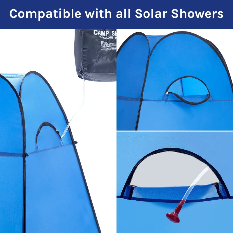 Wolfwise Pop Up Shower Tent, Portable Instant Changing Tent with Ventilation Window & Carry Bag, Privacy Bathroom Toilet Tent for Beach, Camping & Outdoor, Width 47.2 ", Height 74.8 ", Blue - Image 3